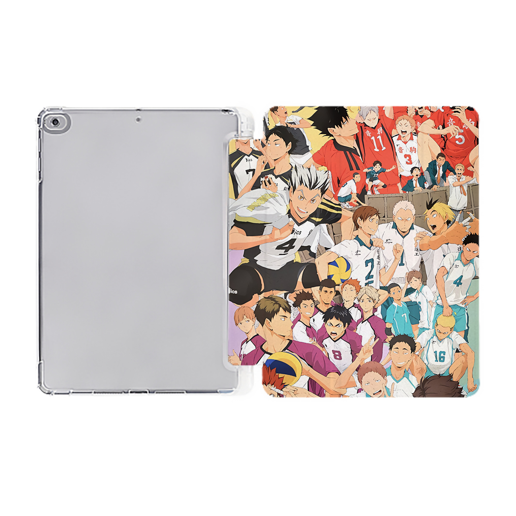 （画像用） ハイキュー!! Haikyu!! IPad ケース ペン収納付き 三つ折りスタンド PUレザー×シリコン 対応機種9.5/10.5/10.9インチ
